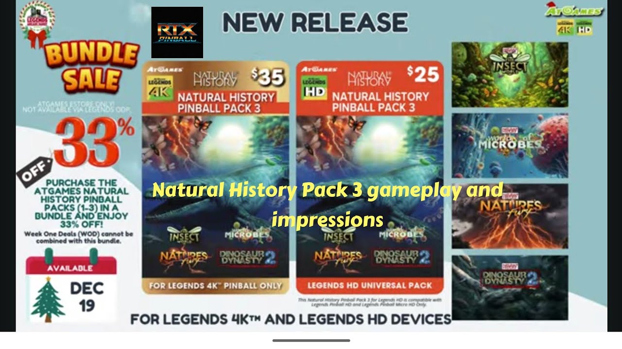 Natural History Pack 3 On AtGames 4K Pinball!