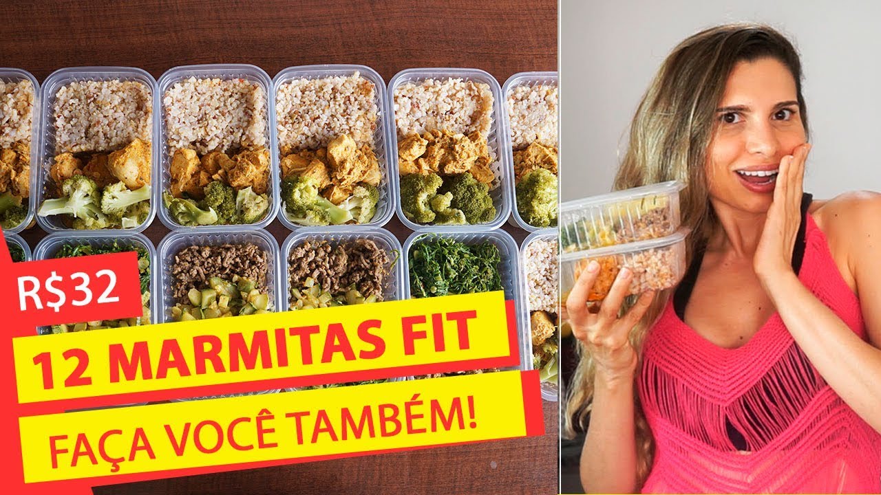R$32 - 12 MARMITAS FIT | ALIMENTAÇÃO SAUDÁVEL PARA EMAGRECER E ECONOMIZAR 👙💰|* receitas fit