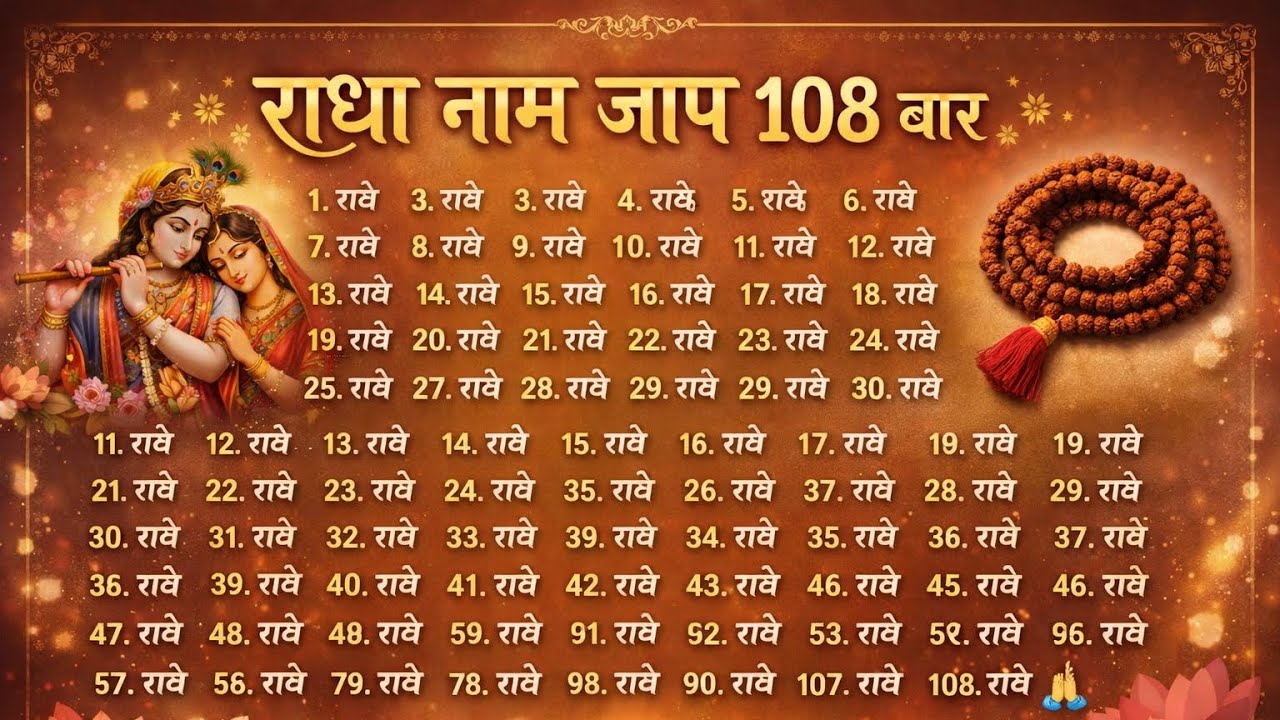 Radha Naam jaap 108 time | राधा नाम जाप 108 बार |