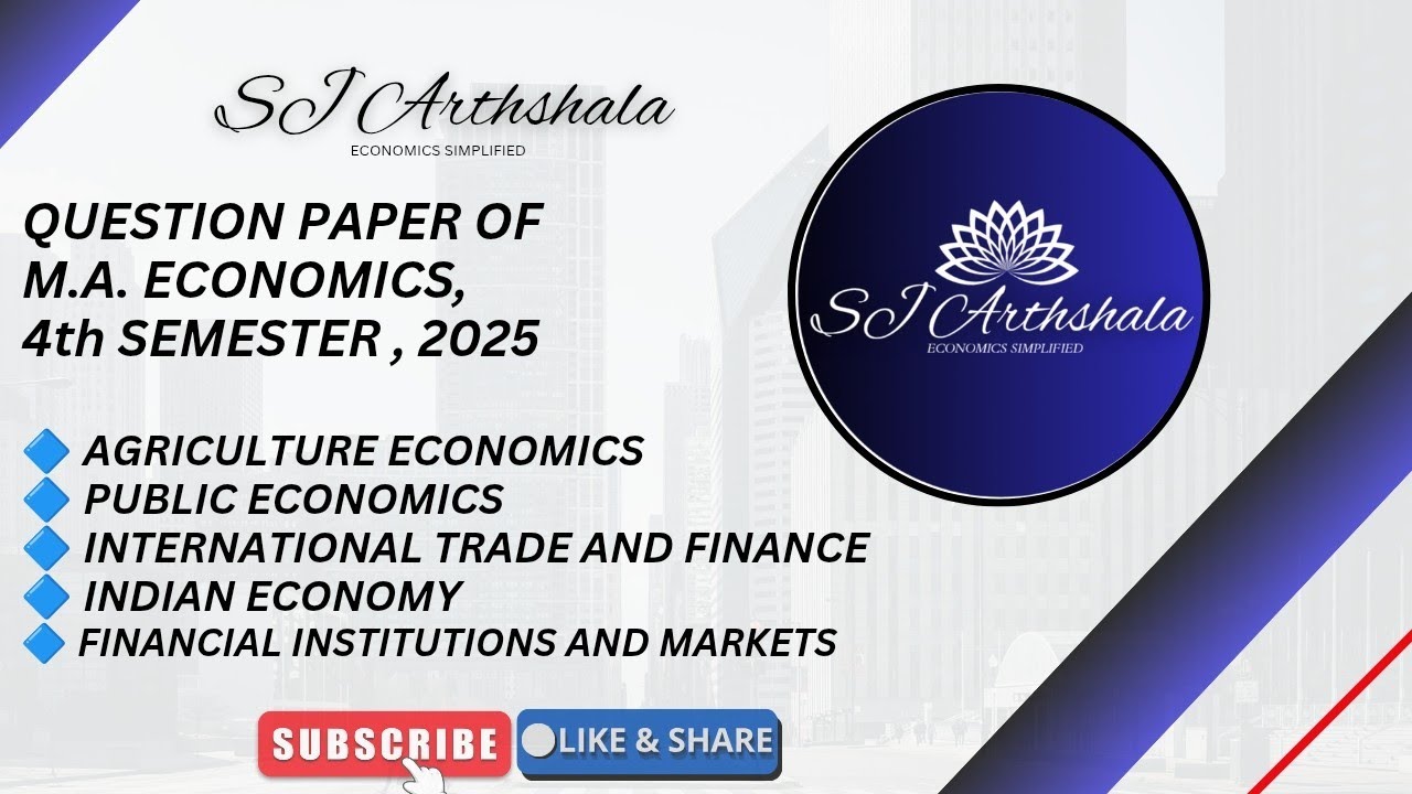 Mdu Previous Year Question Paper 2025 | Mdu ma 4th sem Economics Question Paper | Mdu ma Economics |