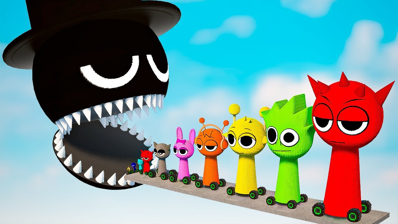 Big & Small INCREDIBOX Sprunki CARS Vs Giant Black Sprunki Mouth | TEARDOWN | PART 2