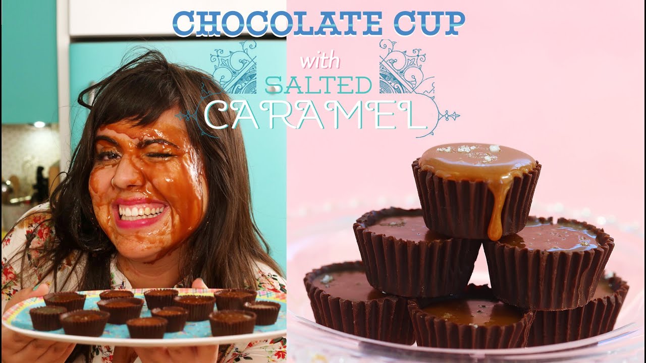 EASY CHOCOLATE CUPS WITH SALTED CARAMEL- 4 INGREDIENTS ONLY
