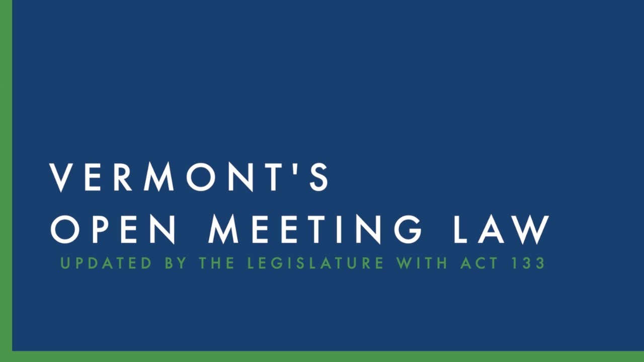 Open Meeting Law Training Video (Outdated)
