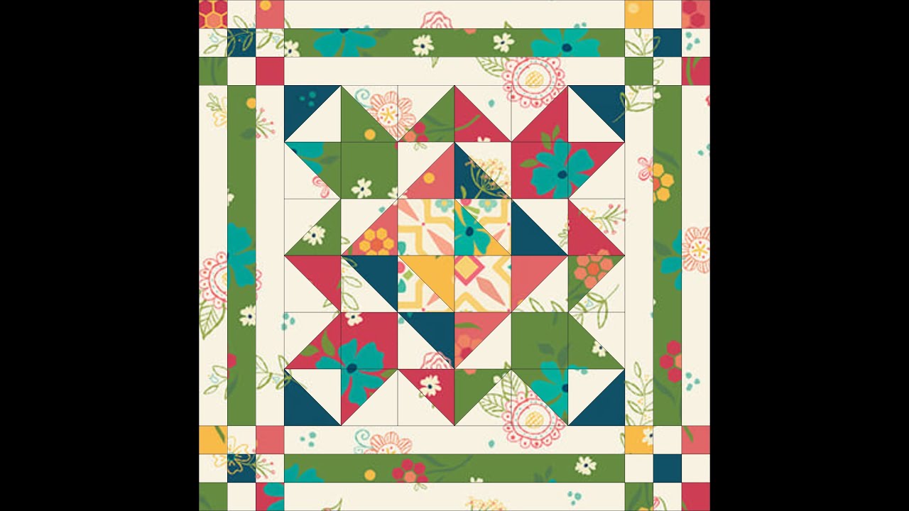 Осеннее лоскутное шитье 2025, неделя 1, Рыночная площадь с блоком Frame Quilt Block