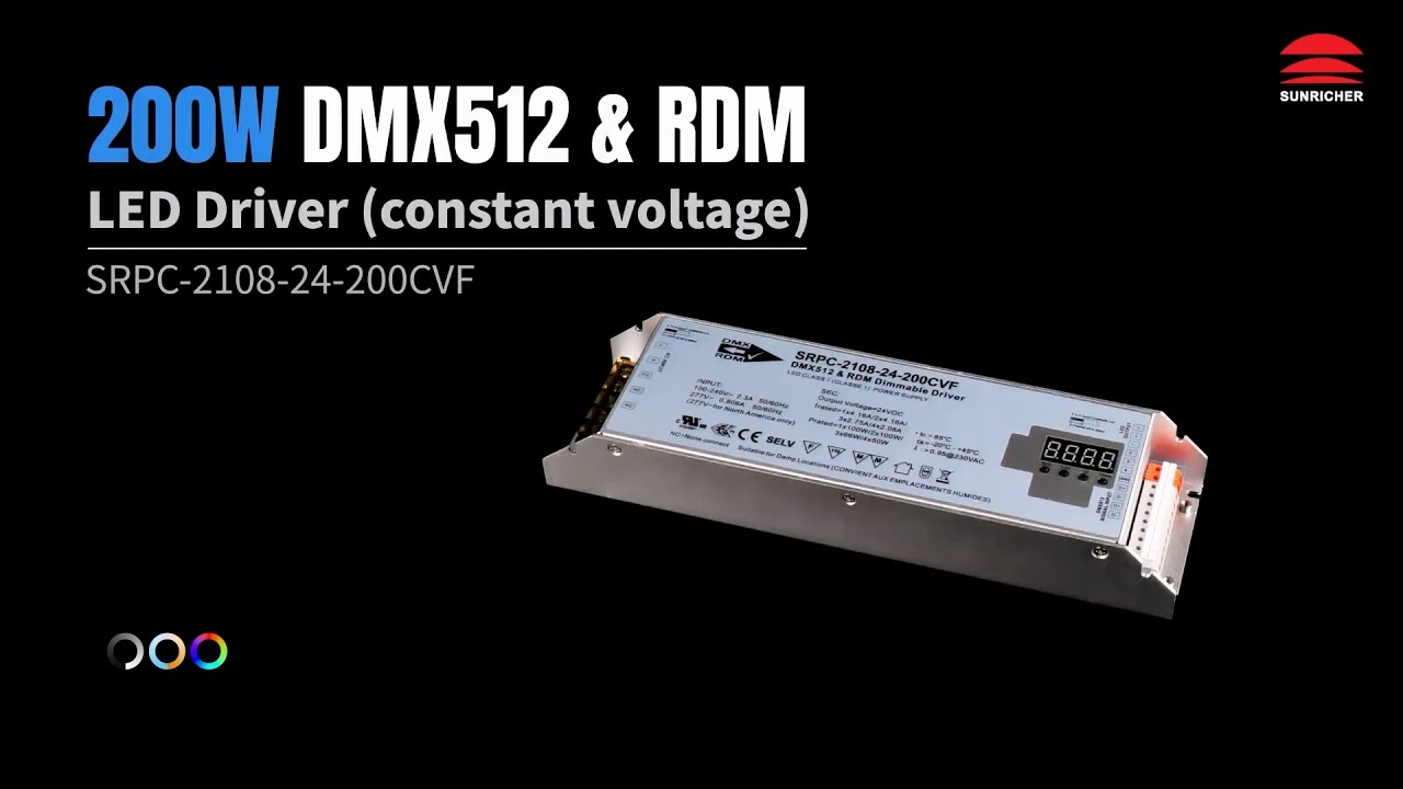 200W DMX512 & RDM LED Driver(constant voltage)_SRPC-2108-12-200CVF