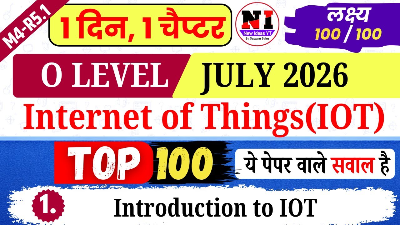 IOT (M4-R5.1) MCQs | Top 100 IOT MCQs | Chap 1: Introduction to Internet of Things | newideasyt