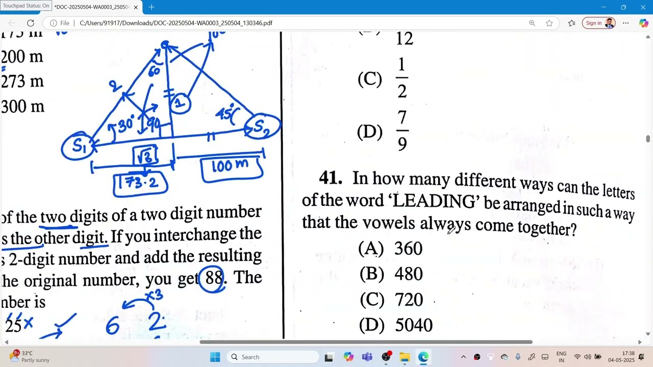 High Court ASO Math Paper Solution 04052025