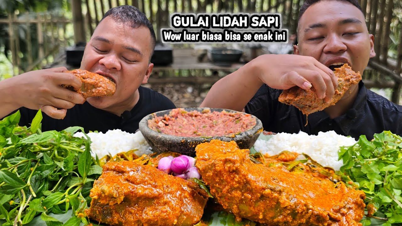 ENAK BANGET  ! MUKBANG GULAI LIDAH SAPI + JOTANG + SELADA AIR + SAMBEL TERASI COMBRANG