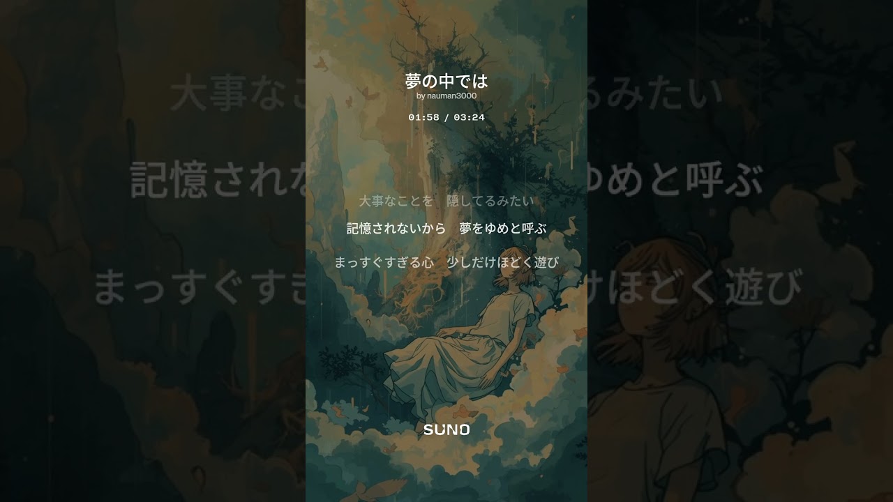 夢の中では　　記憶されないから夢をゆめと呼ぶ失くすたびにどこか　新しい私が増える　薄れるようにできてる忘れたふりの中で　#なうまん #音楽好きな人と繋がりたい #新曲 #nauman #新曲リリース