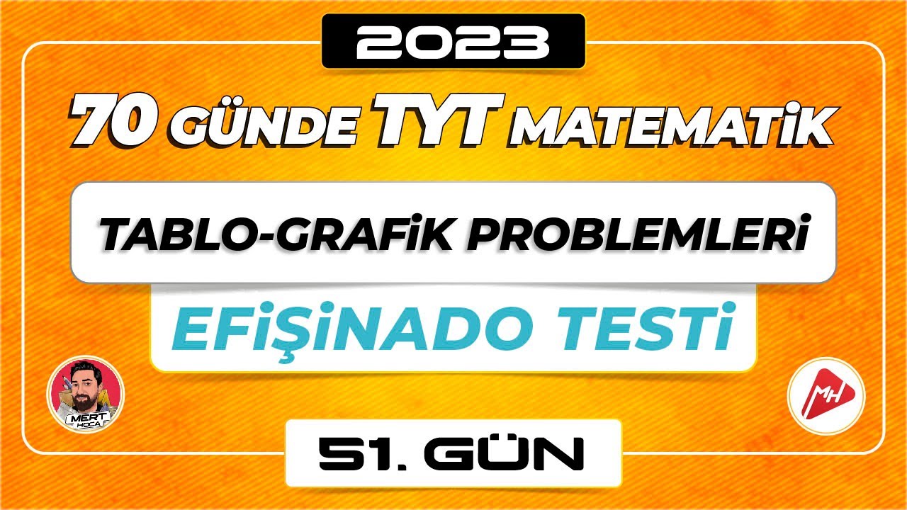 Tablo Grafik Problemleri-Efişinado Testi | 70 Günde TYT Matematik Kampı | 51.Gün | 2023 | #merthoca