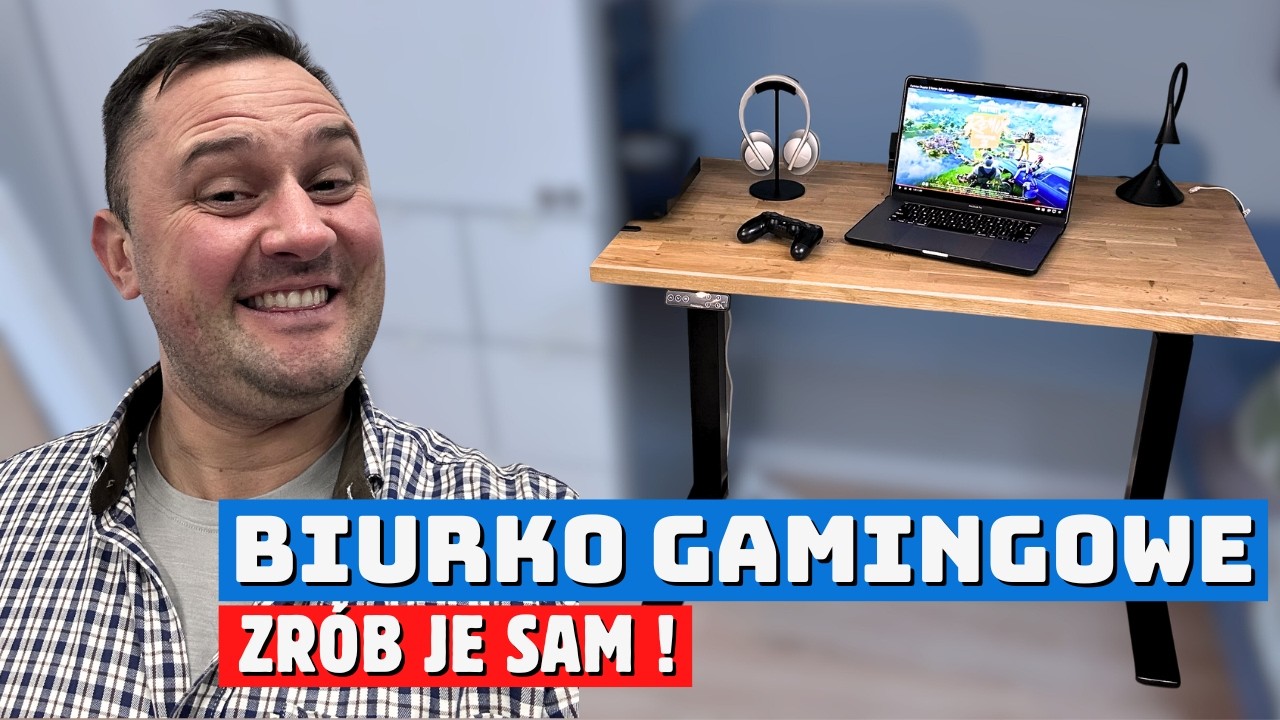 Biurko gamingowe regulowane z regulacją FlexiSpot E7 Pro. Robię sam blat dębowy. Wytrzymałe biurko