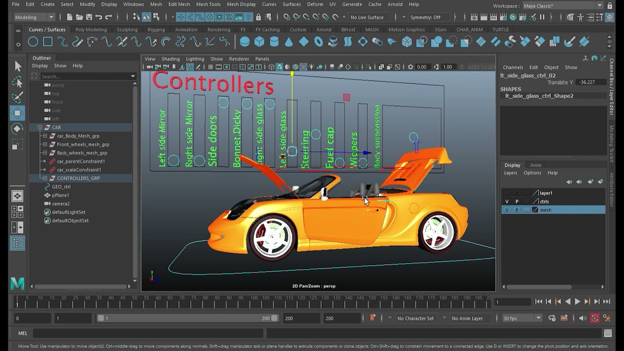 MAYA 3D CAR RIG SHOWREEL 2022