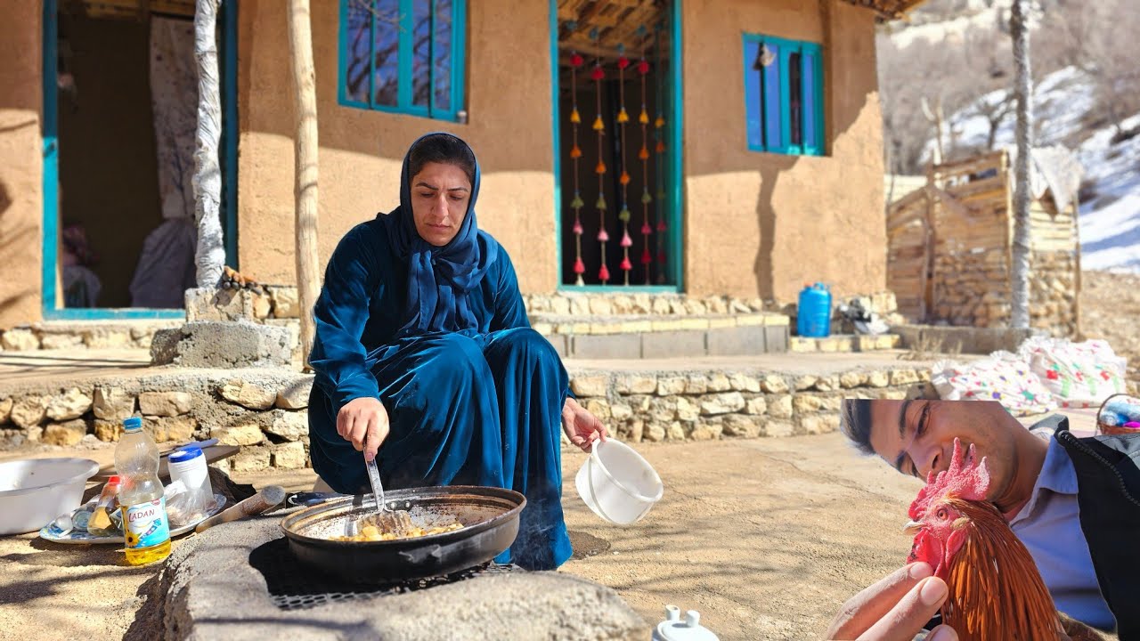 Nomadic Couple Surviving Winter with Fire, Food, and Birds