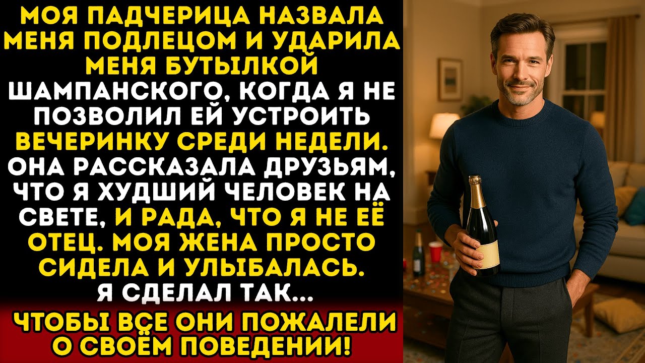 Моя падчерица назвала меня подлецом и ударила меня бутылкой шампанского. Тогда я…