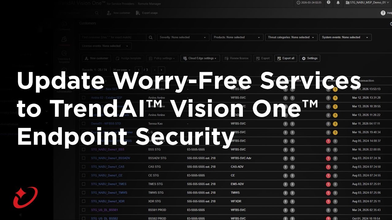 How to Update Worry-Free Services to TrendAI&trade; Vision One&trade; Endpoint Security | Step-by-Step Guide