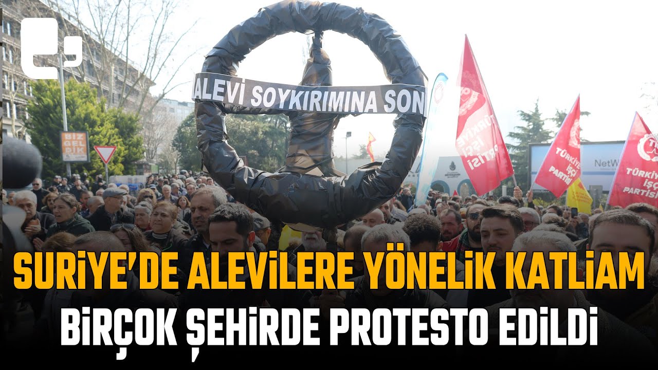 Suriye'de Alevilere yönelik katliamlar birçok şehirde protesto edildi... 