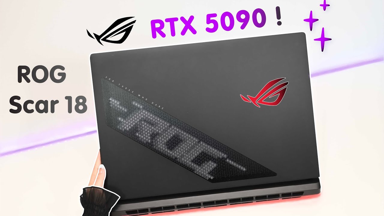 A Monster Gaming Laptop 🖤💻🎮 : ROG SCAR 18 RTX 5090 ✧˖° Overclocking + Aesthetic Unboxing 🌸✨🍎