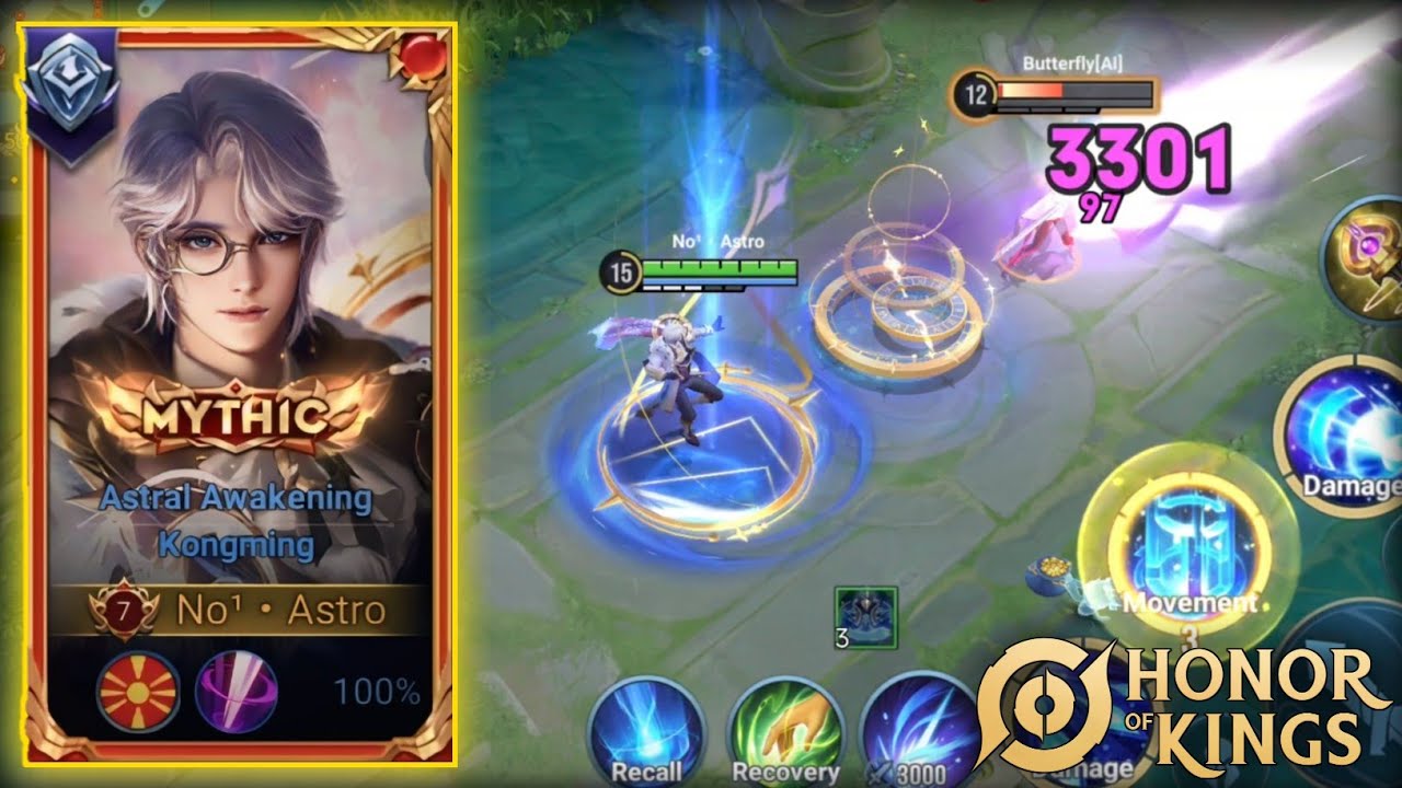 Kongming Astral Awakening Mythic Skin - Gameplay | Honor of Kings