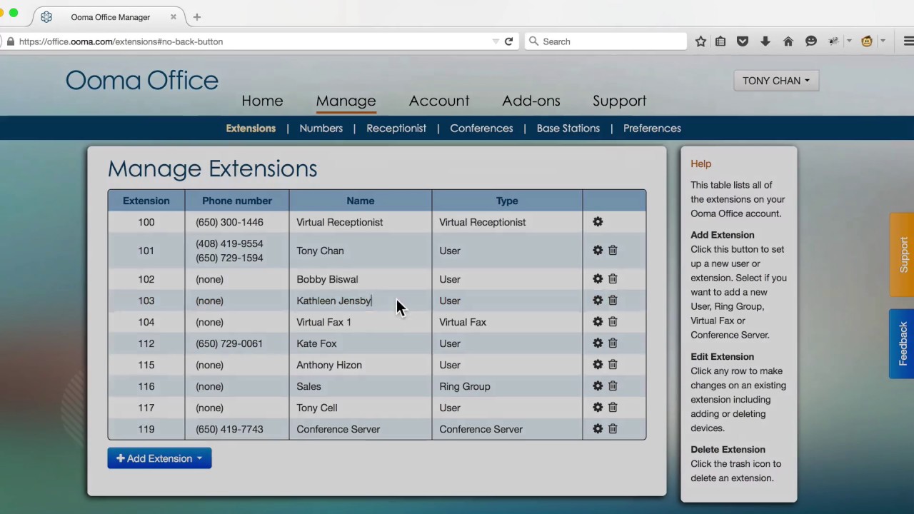 How to Manage Your Ooma Office Extensions