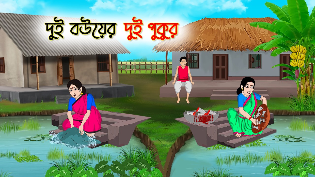 দুই বউয়ের দুই পুকুর | Bengali Cartoon | Rupkothar Bangla Golpo | Thakumar Jhuli