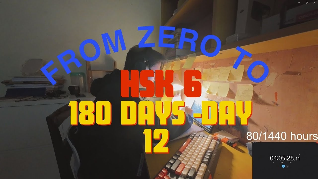 From Zero to HSK 6 in 180 days | 8 Hours Study With Me | Day 12