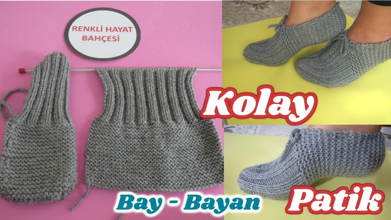 Çok Kolay Bay ve Bayan Patik Modeli - Anlatımlı Yapılışı -   Örgü Dantel Oya El İşi