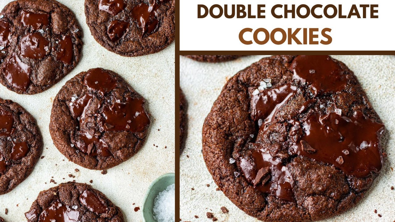 EPIC DOUBLE CHOCOLATE CHUNK COOKIES | WITH EGGLESS OPTION | SUBWAY STYLE CHEWY CHOCOLATE COOKIES