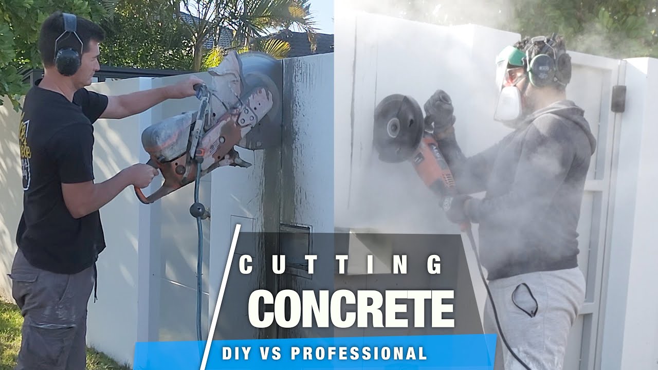 Dry and Wet Concrete Walls Cutting - DIY Angle Grinder vs Professional Concrete Saw