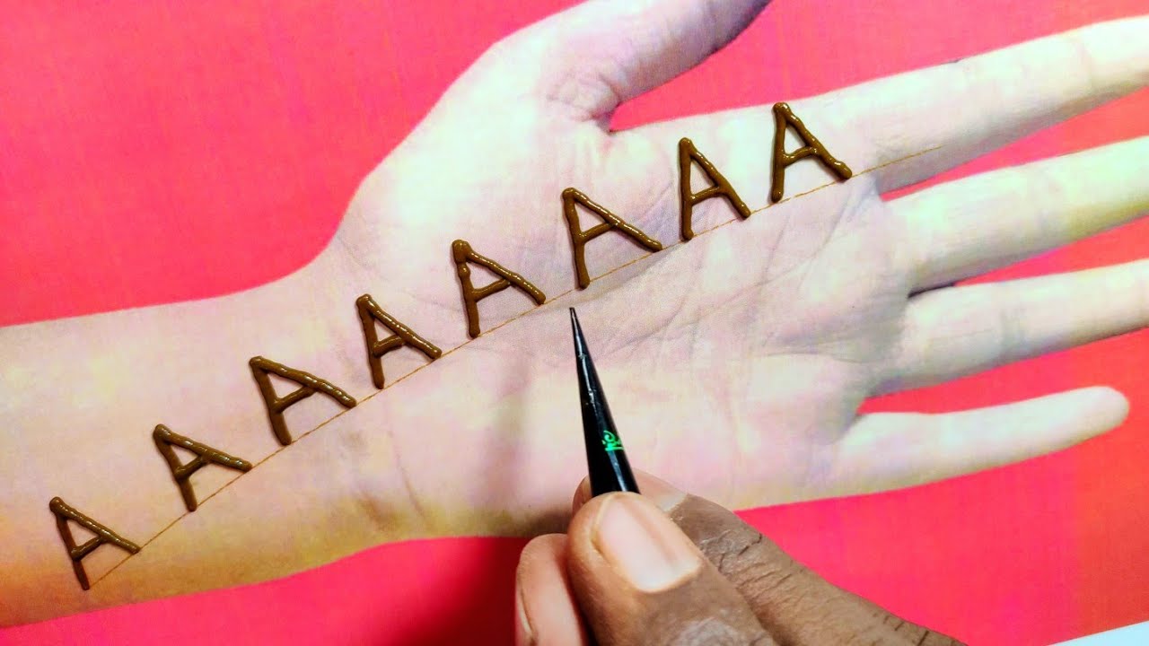 A अक्षर से मेहंदी लगाना सीखे||A alphabet mehndi design trick||latest mehndi trick 2020