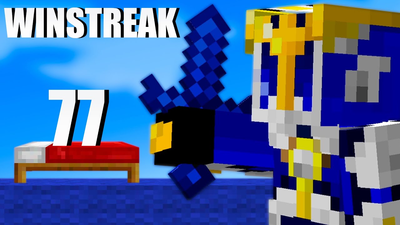 PEGUEI 77 DE WINSTREAK NO BEDWARS SOLO (sem a overlayer kk)