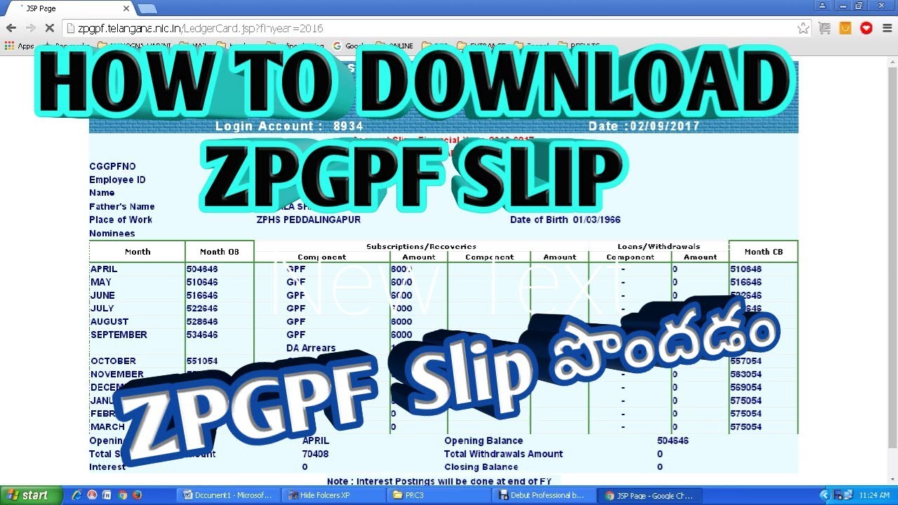 HoW TO GET ZPGPF TELANGANA SLIP
