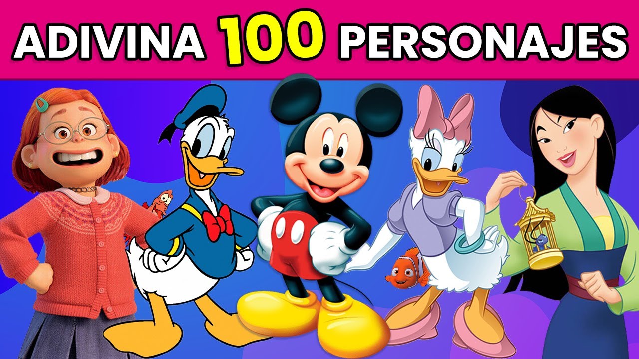 Adivina 100 Personajes de DISNEY 🏰😀 | Adivina los Personajes ✅