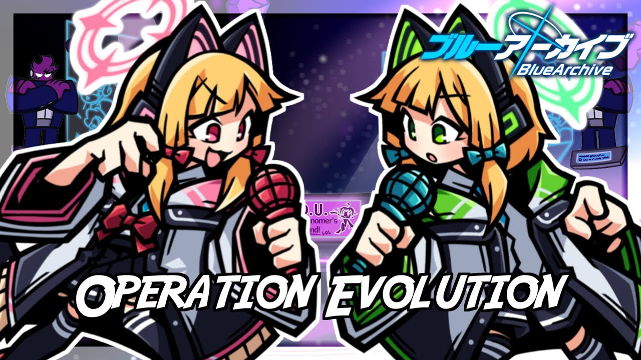 FNF Operation: Evolution but Momoi vs Midori sings it [FNF × Blue Archive]