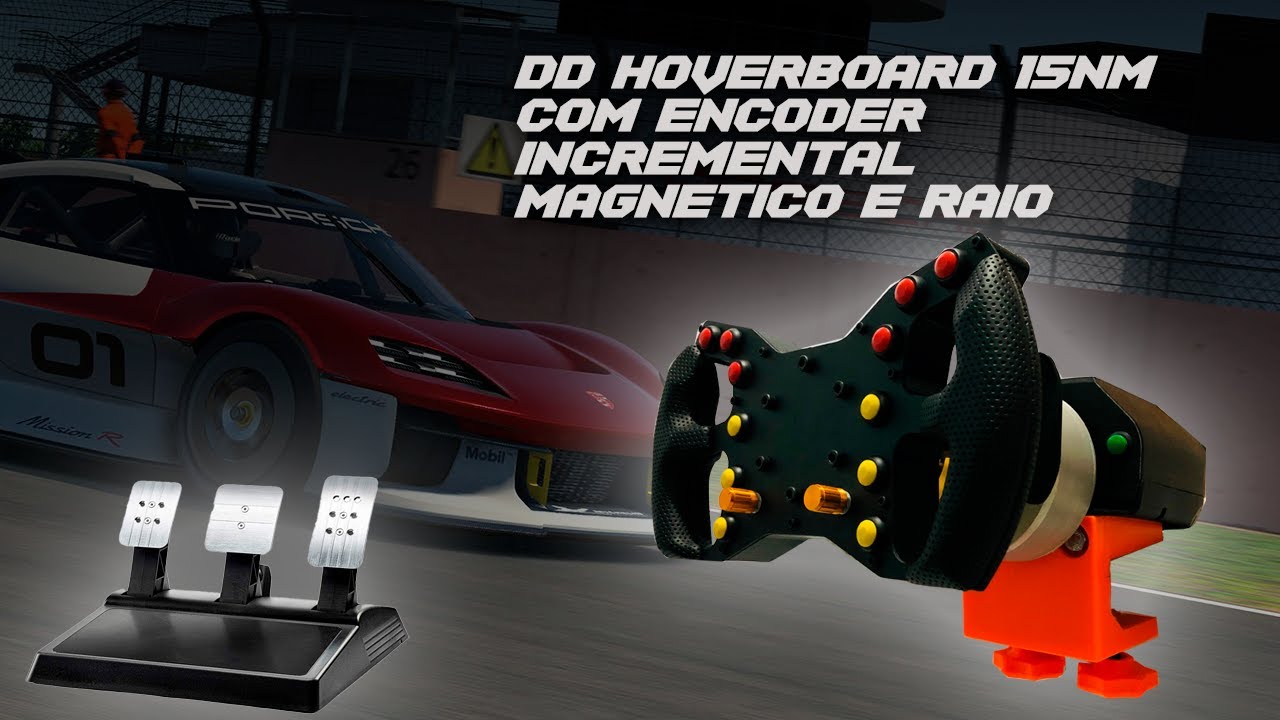 Cockpit Caseiro - Direct Drive Hoverboard 15Nm com Chassi, Raio, Encoder Magnético e Pedais FFBeast