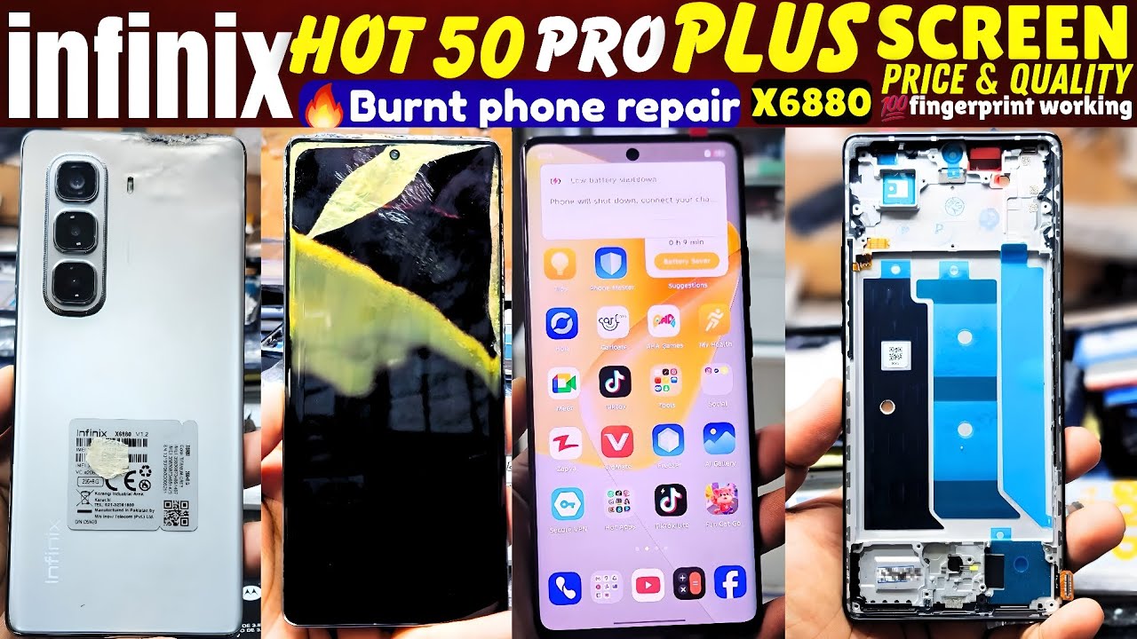 Broken Screen to Brand New | Infinix Hot 50 Pro Plus X6880 Repair X6880 display Change Burnt Phone 🔥