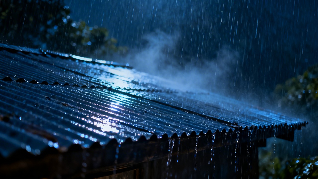 Stormy Rain & Thunder on the Metal Roof | Relaxing Natural Rain Sounds for Deep Sleep | White Noise