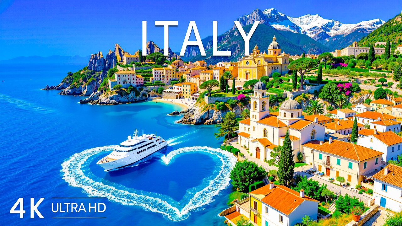 [4K] Италия 🇮🇹 Живописное побережье, историческая архитектура и виды Средиземноморья