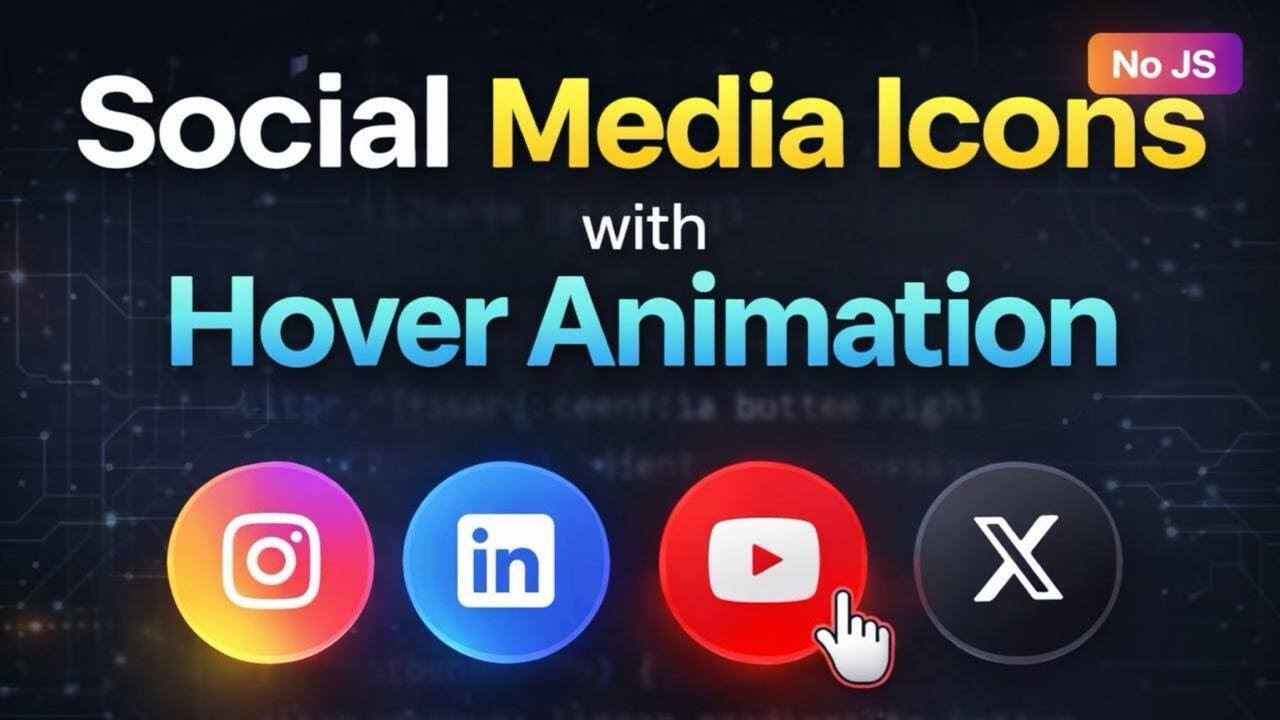 Modern Social Media Icons Hover Effect | HTML & CSS Only (No JavaScript)