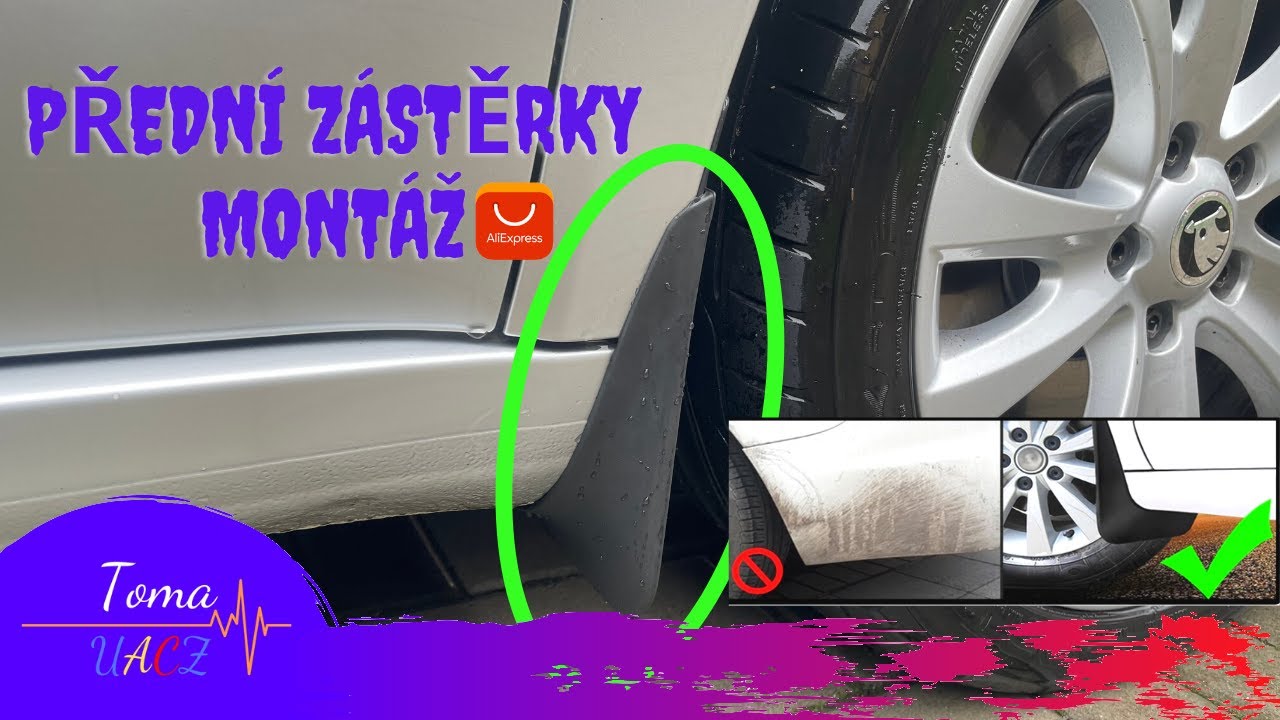 Přední zástěrky - montáž. Zástěrky z AliExpressu! Установка брызговиков! Car Fender  Mud Flaps!