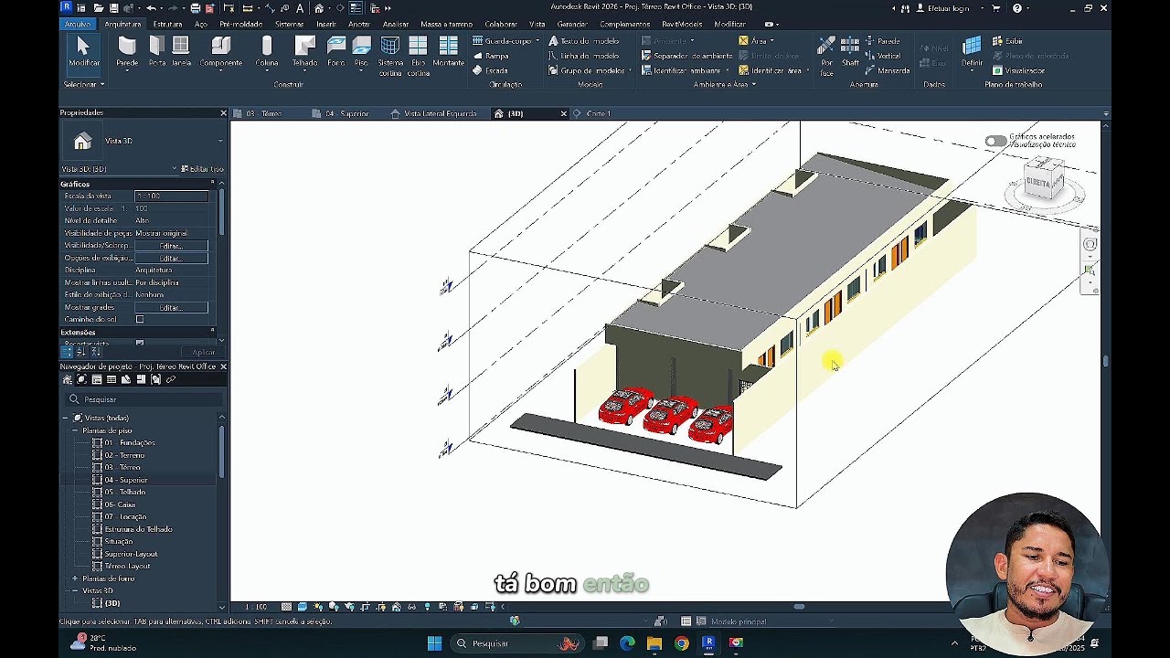 Aula 14 - Platibanda e telhado no Revit Office