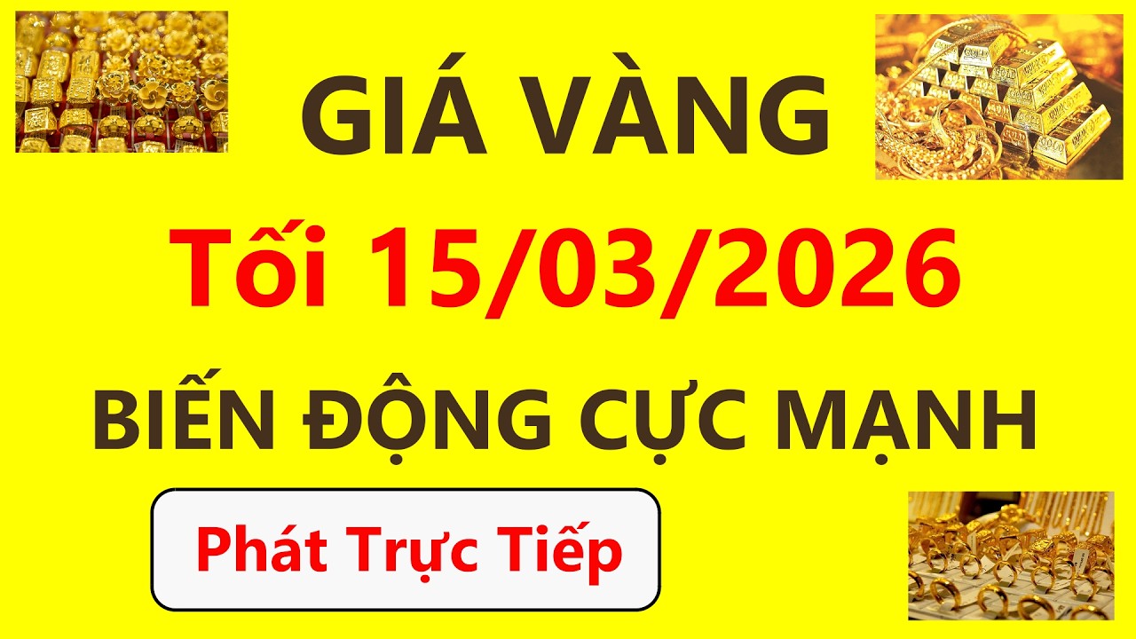 Trực tiếp giá vàng Tối hôm nay ngày 15/3/2026 - Diễn biến mới nhất giá vàng 9999, Sjc, Pnj và Doji