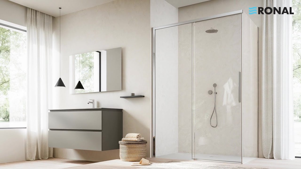 RONAL - ACD36S2 + ACD36F1 Sliding door with fixed panel 90° installation video