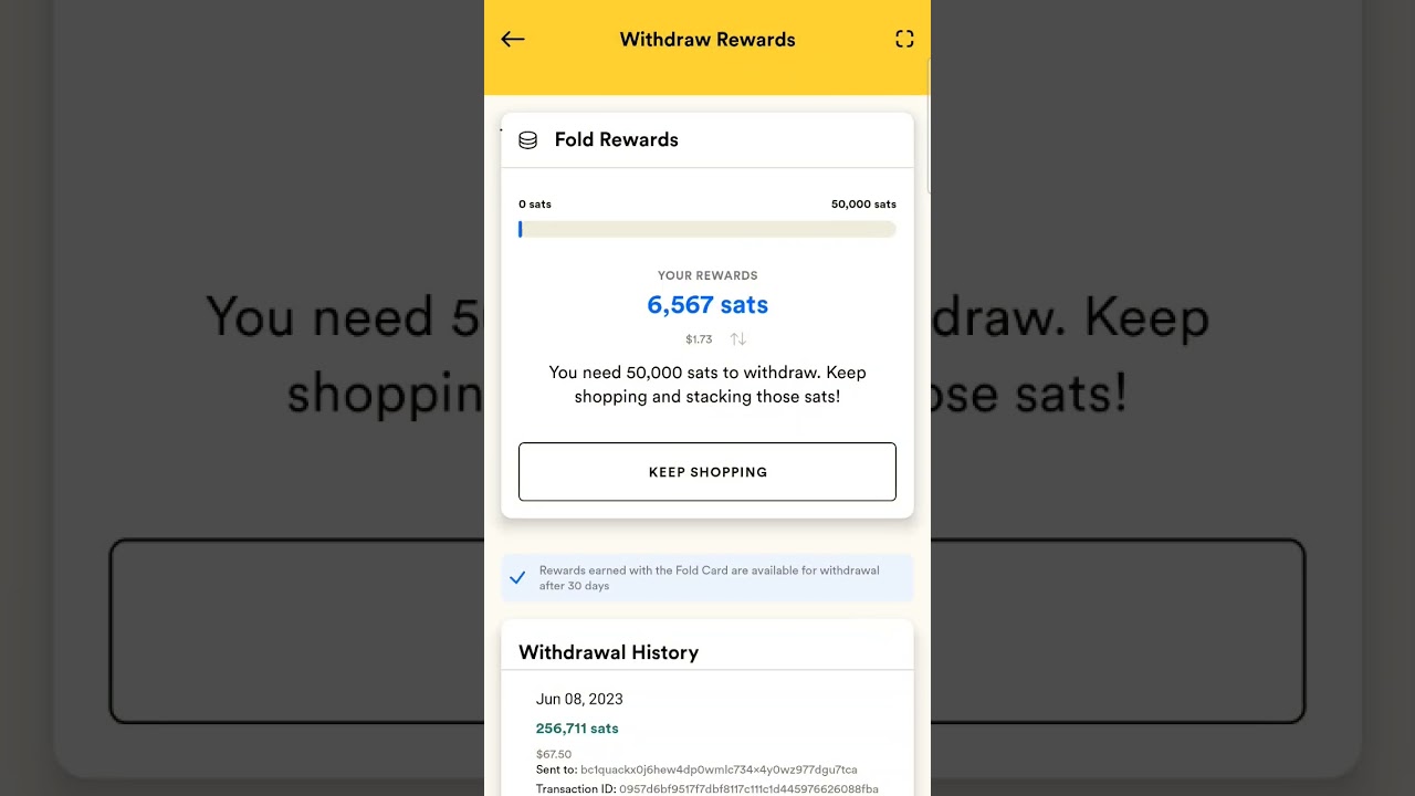 Fold App REWARDS #foldapp #crypto #cryptorewards #freebitcoin #bitcoin #satoshi #sats #btc