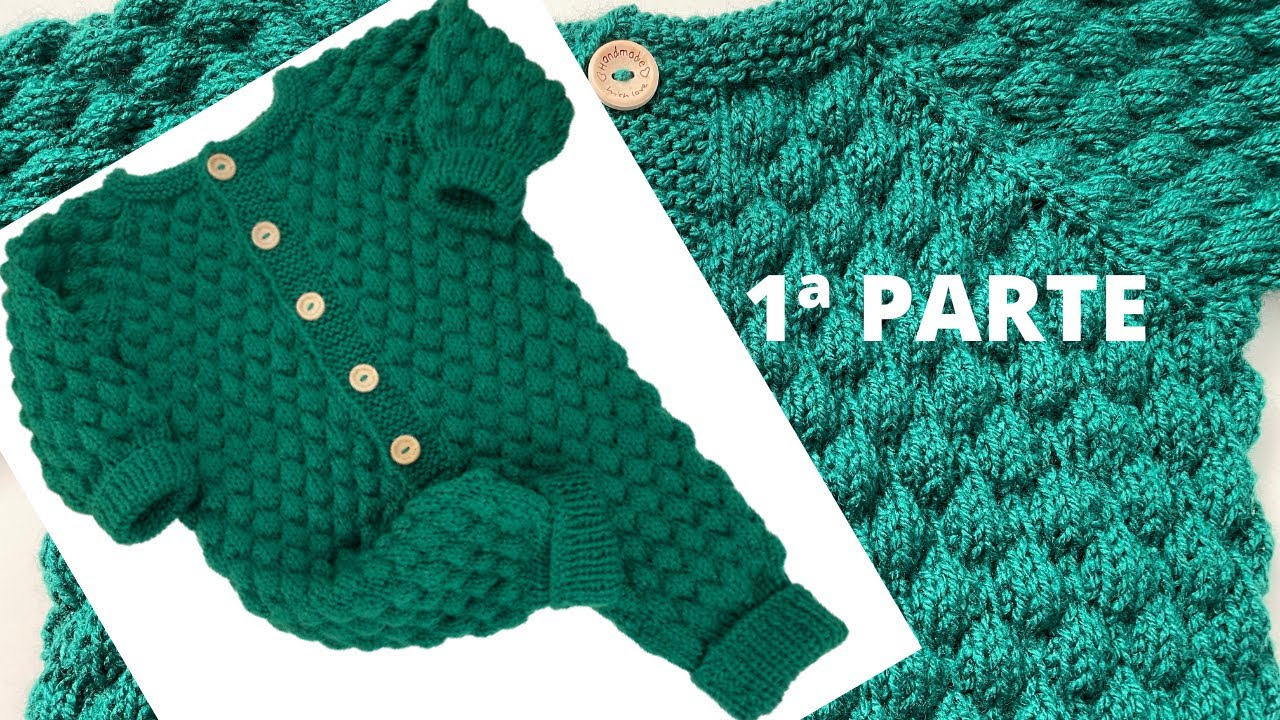 MACACÃO PARA BEBÊ EM TRICÔ-PONTO BOLHAS/GOMOS- PALA-PARTE1