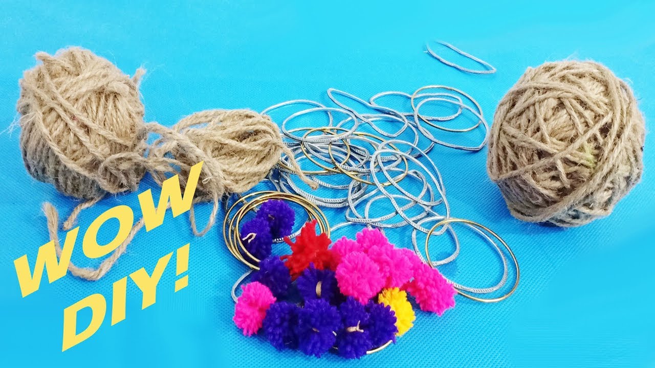 DIY Awesome Ceiling Hanging Idea | Waste Wool Craft Idea | Wall Hanging using Woolen || JUTE craft||