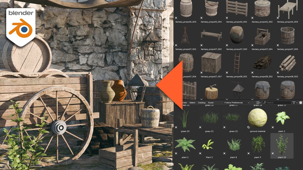 Como Usar Libreria de Assets en Blender