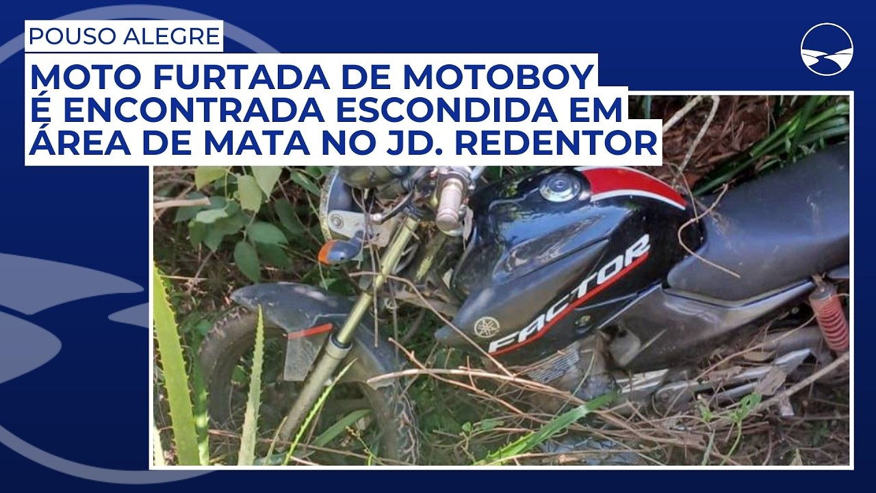 Moto furtada de motoboy é encontrada escondida em área de mata no Jardim Redentor, em Pouso Alegre