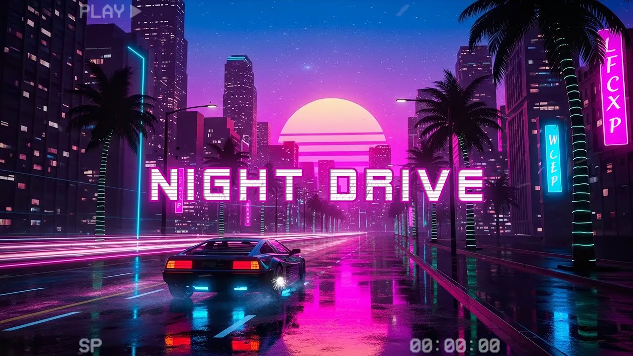 Futuristic Neon Night Drive 🌃 Best Synthwave Retrowave Mix 🌴 Chill 80s Vibes For Studying