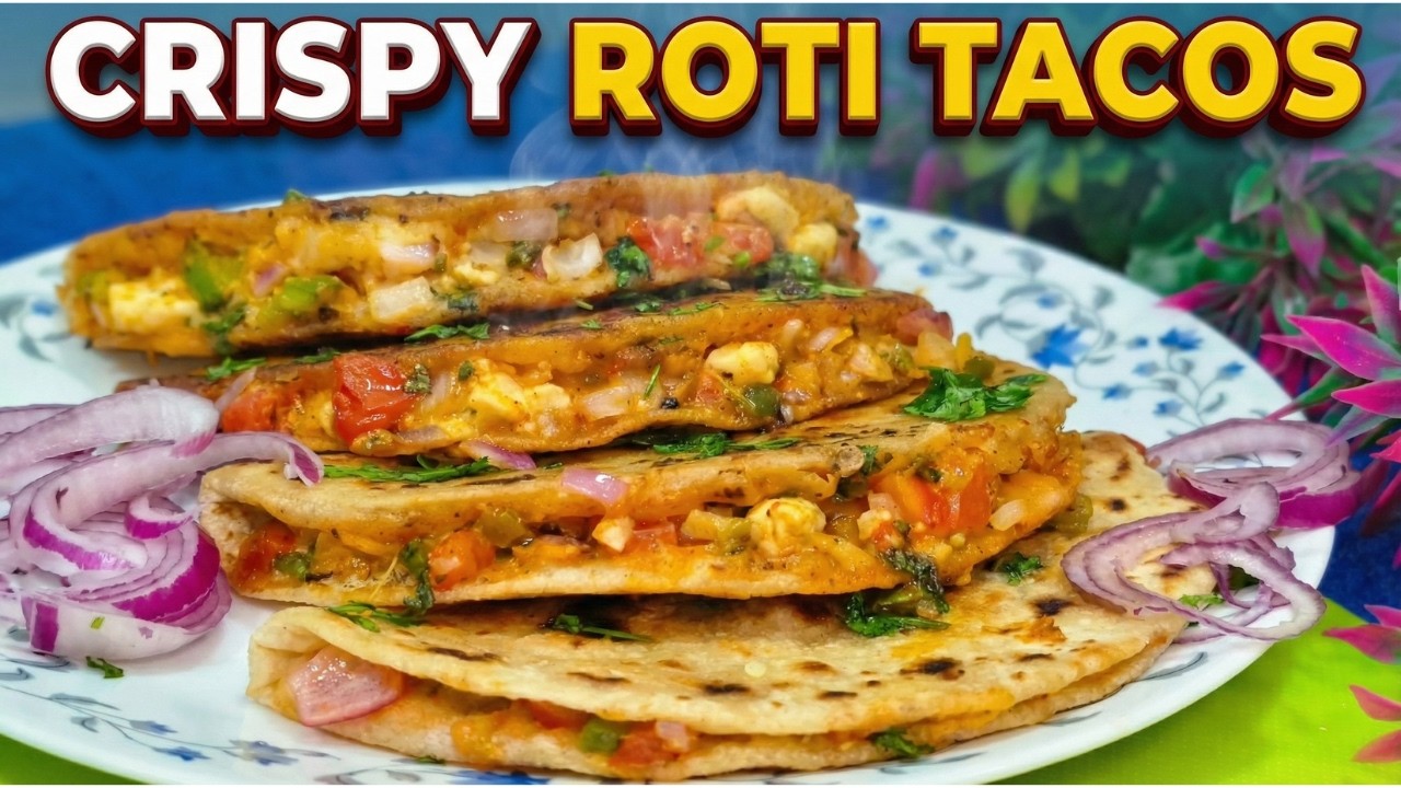 Crispy Roti Tacos Recipe 🌮 | Leftover Roti Se Banaye Easy & Tasty Tacos | बची हुई रोटी का कमाल 😍