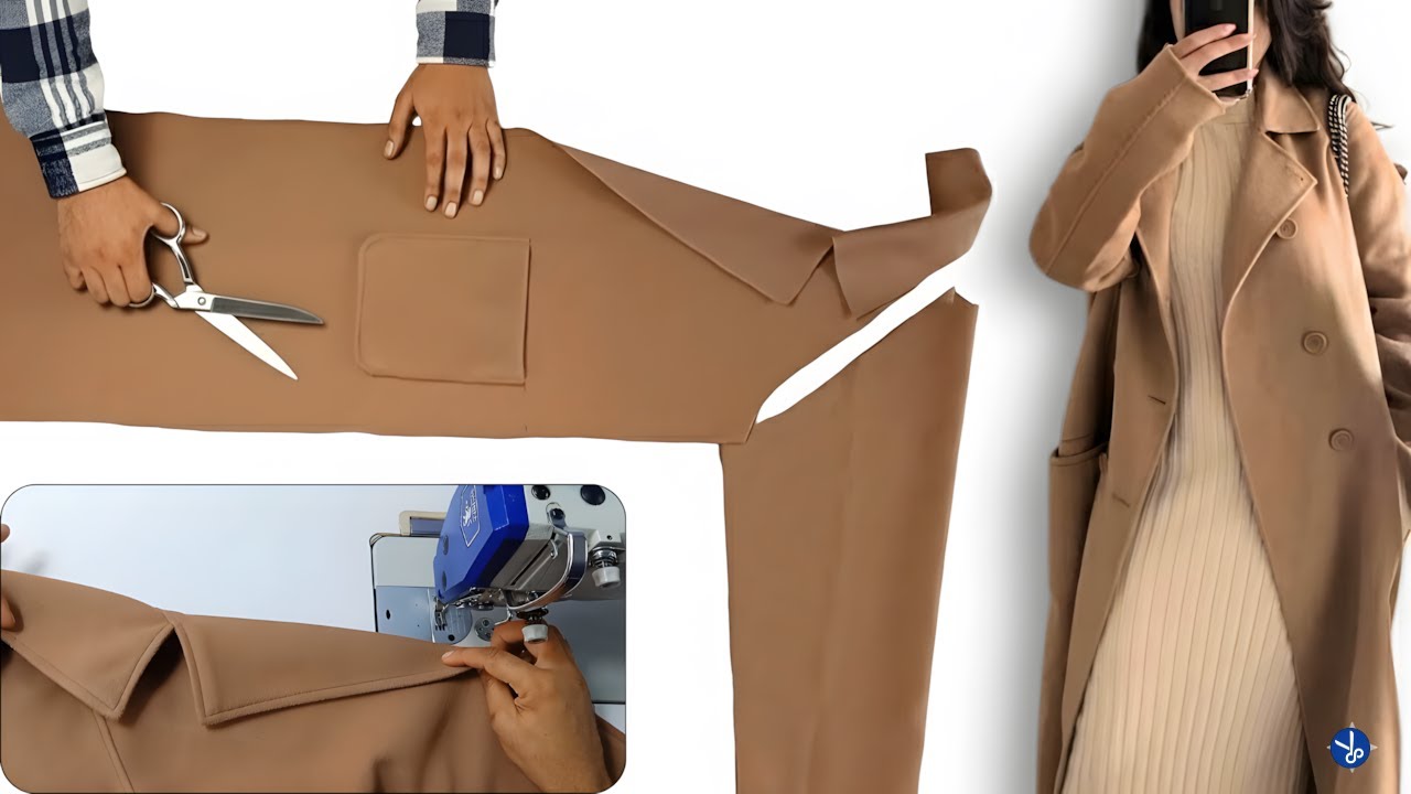 خياطة بالطو أو مانطو شتوي كامل ✂️ مع نصائح احترافية لنتيجة مثالية | تعليم الخياطة | sewing